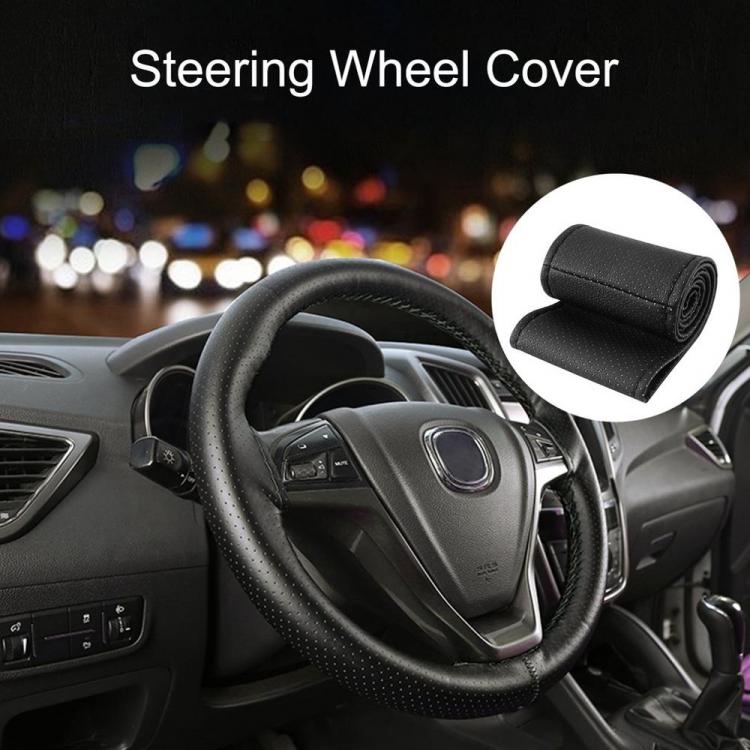 all in one place כלי עבודה PU Leather Car Auto Steering Wheel Cover  With Needles And Thread Artificial Leather Skidproof  Vehicle Cover Fit