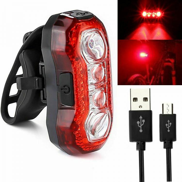 all in one place כלי עבודה 4 LEDs Bike Bicycle Cycling Tail Light Rear USB Rechargeable Red Warning Plastic