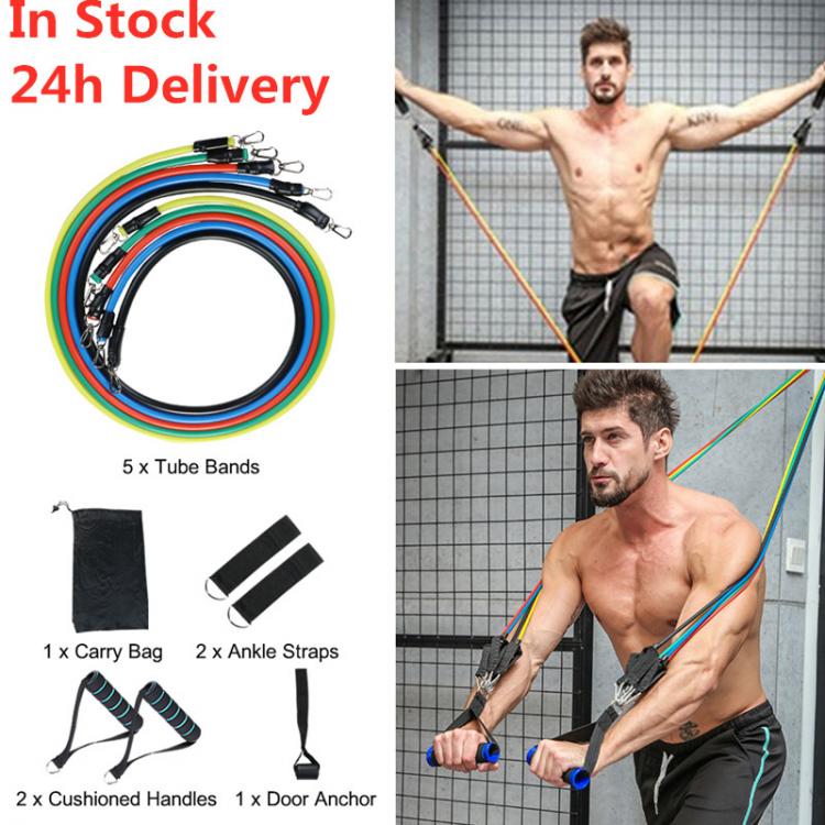all in one place כלי עבודה 11pcs/set Pull Rope Fitness Exercises Resistance Bands Latex Tubes Pedal Excerciser Body Training Workout Yoga Elastic Pull Rope