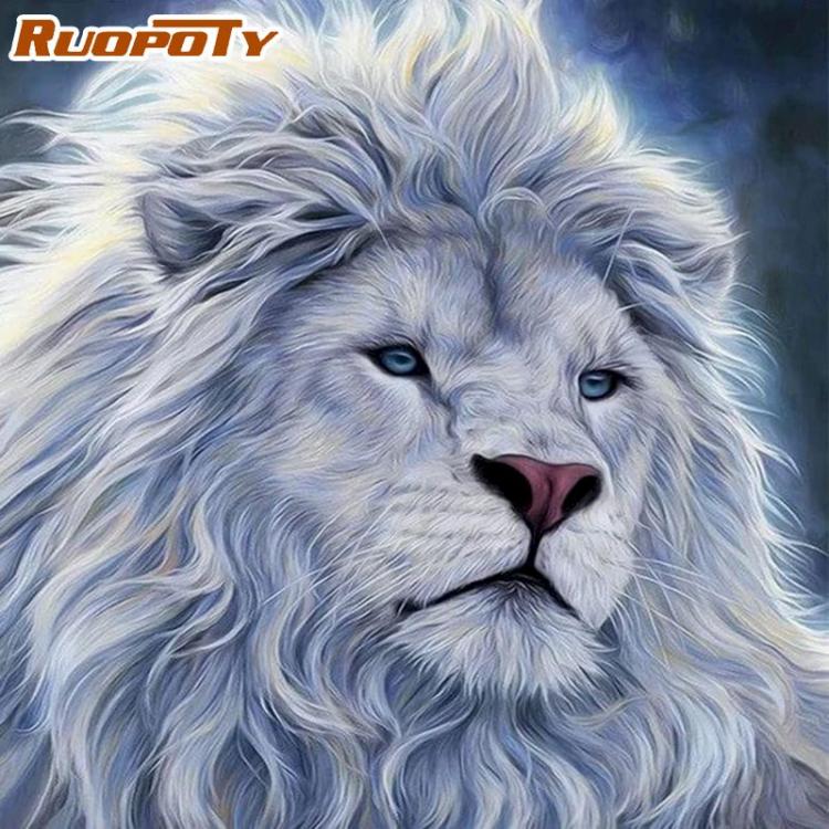 all in one place מלאכת יד RUOPOTY Ferocious Animals 5D Diamond Painting Diamond Mosaic Decorations For Home Embroidery Handmade Gift