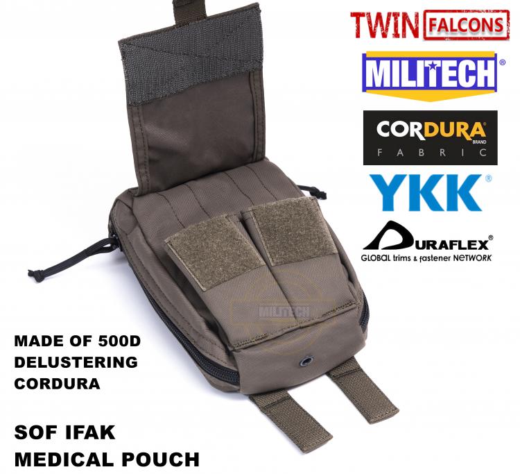all in one place כלי עבודה MILITECH TWINFALCONS TW Delustered MOLLE Trauma Medical First Aid Kit Pouch EMT Pouch CORDURA Modular SOF IFAK Medical Pouch
