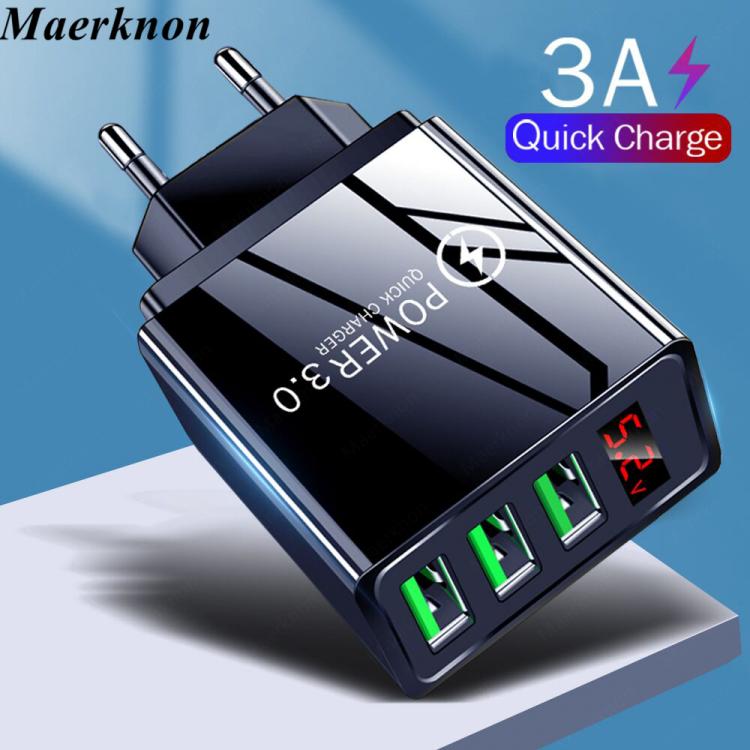 all in one place אביזרים Quick charge 3.0 USB Charger for iPhone 12 pro 11 Xiaomi Samsung Huawei 5V 3A Digital Display Fast Charging Wall Phone Charger