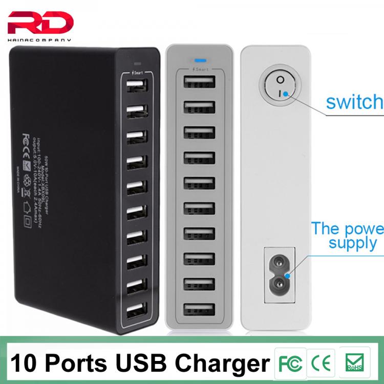 all in one place אביזרים 50W Multi USB charger 10 Ports Charger station Multile Port Device fast Charge 5V 10A EU US UK Plug For iPhone x 11 12 xiaomi