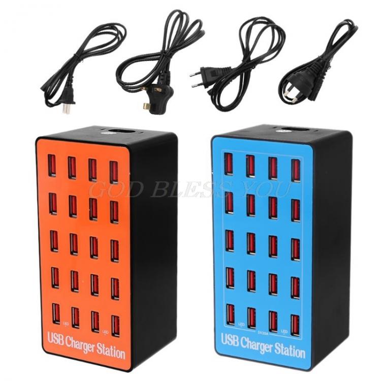 all in one place אביזרים 20-Port USB Hub Charger Power Adapter Wall Fast Charging Dock Station 100W for Apple iPhone iPad Samsung Huawei Smartphone Table
