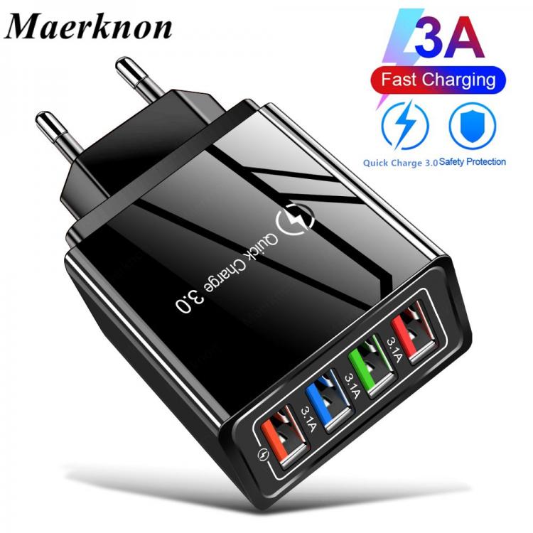 all in one place אביזרים Charger 4 ports usb charger For iphone xiaomi mi mix 4 oneplus Quick charge 3.0 Universal cell Phone charger fast charge charger