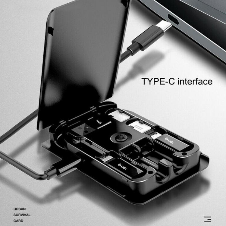 all in one place אביזרים BUDI Multi-function Smart Adapter Card Storage Data Cable USB Box Universal Wireless Charger for iPhone Xiaomi Huawei