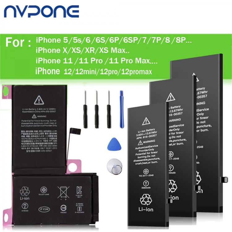 all in one place אביזרים High Capacity Battery For iPhone 6 6S 7 8 5 5S X XR XS Max 11Pro Max 12 Replacement Batteria For iPhone 6p 6SP 7P 8P with Tools