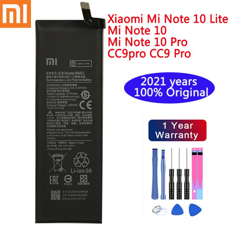 all in one place אביזרים New High Quality 2021 years Original  BM52 5260mAh Battery For Xiaomi Mi Note 10 Lite / Mi Note 10 Pro / CC9pro CC9 Pro Battery