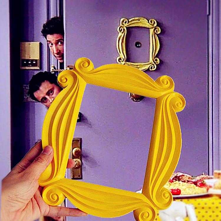 all in one place מלאכת יד ZK30 TV Series Friends Handmade Monica Door Frame Wood Yellow Photo Frames Collectible Home Decor Collection Cosplay Gift