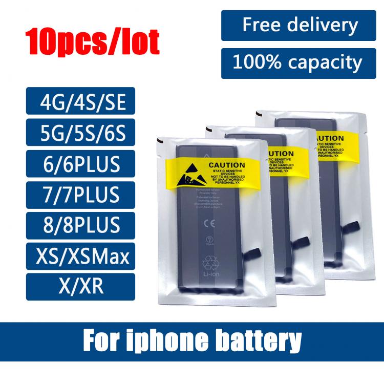 all in one place אביזרים 10pcs/Lot 0 cycle seal oem mobile phone Battery pack for iphone 4 4S 5 5S 5C SE 6 6S 7 8 Plus X XR XS Max Bateria