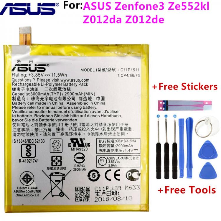 all in one place אביזרים Original ASUS High Capacity C11P1511 Battery For ASUS Zenfone3 Ze552kl Z012da Z012de 2900mAh+Free Tools