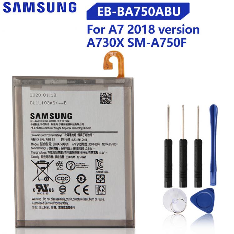 all in one place אביזרים Original Samsung Battery EB-BA750ABU For SAMSUNG Galaxy A7 2018 version A730x A750 SM-A730x A10 SM-A105F SM-A750F 3300mAh