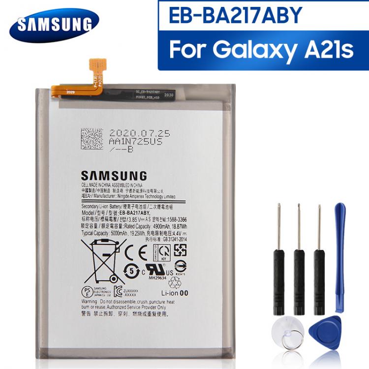 all in one place אביזרים Samsung Original EB-BA217ABY Battery For Samsung Galaxy A21s EB-BA217ABY Genuine Replacement Phone Battery 5000mAh + Free Tools