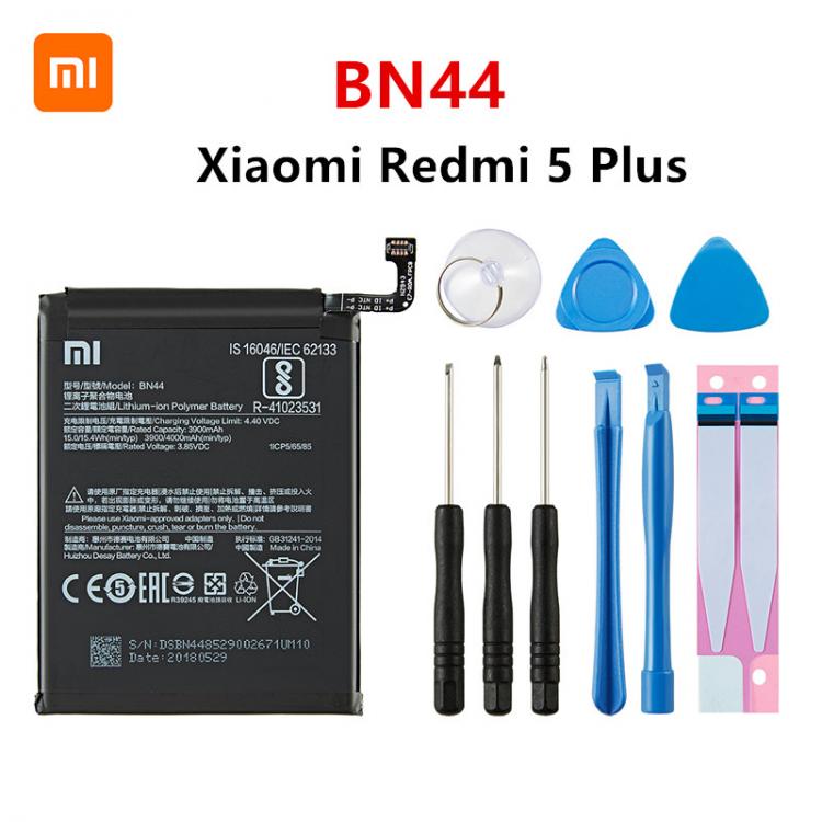 all in one place אביזרים Xiao mi 100% Orginal BN44 4000mAh Battery For Xiaomi Redmi 5 Plus BN44 High Quality Phone Replacement Batteries +Tools