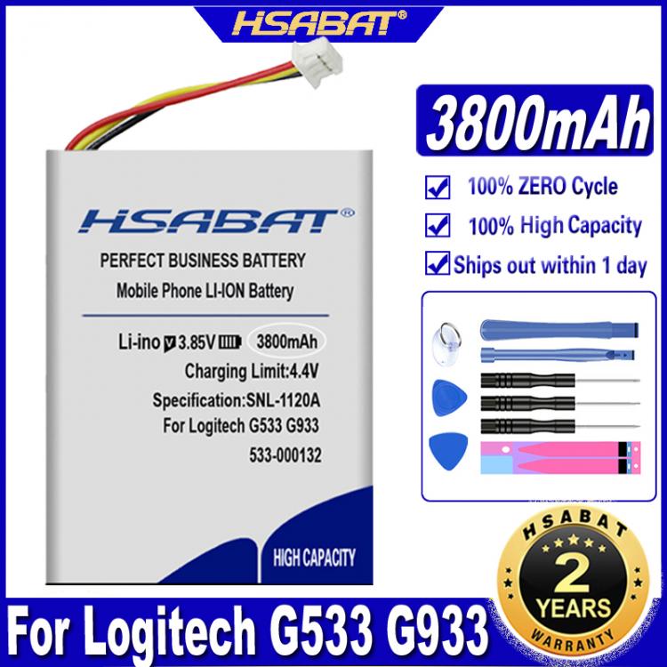all in one place אביזרים HSABAT 3800mAh 533-000132 Battery for Logitech G533 G933 G533S G933S Headset Batteries