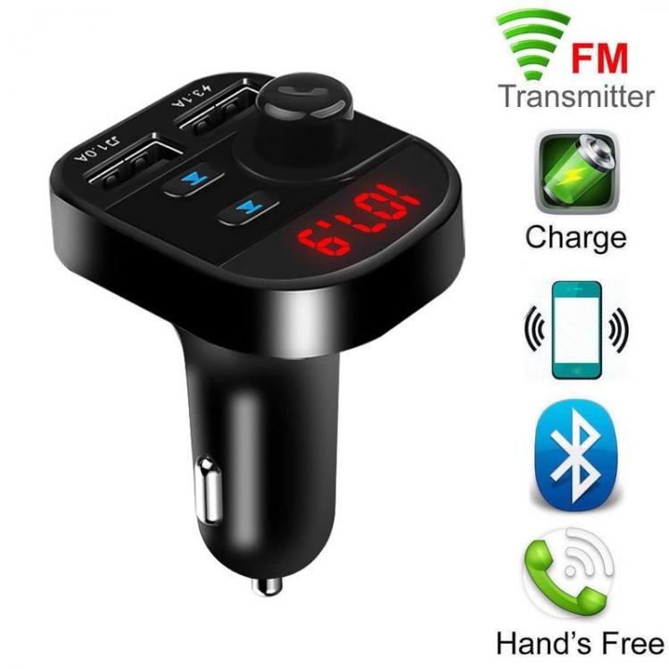 all in one place אביזרים Bluetooth 5.0 Handsfree Car Kit FM Transmitter Wireless Audio Receiver Dual USB Charger Bluetooth Aux Car MP3 Player Adapter