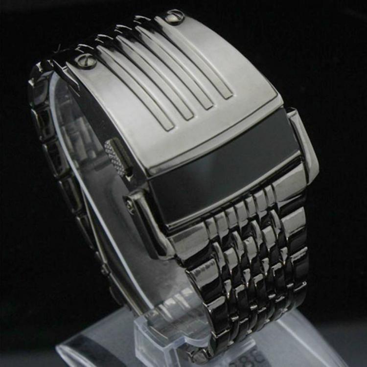 all in one place אביזרים Fashion Blue LED Display Wide Stainless Steel Band Wear-resistant Men Digital Wrist Watch Gift Energy Saving