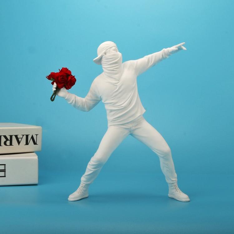 all in one place עיצוב פנים Resin Statues Sculptures Banksy Flower Thrower Statue Bomber Home Decoration Accessories Modern Ornaments Figurine Collectible