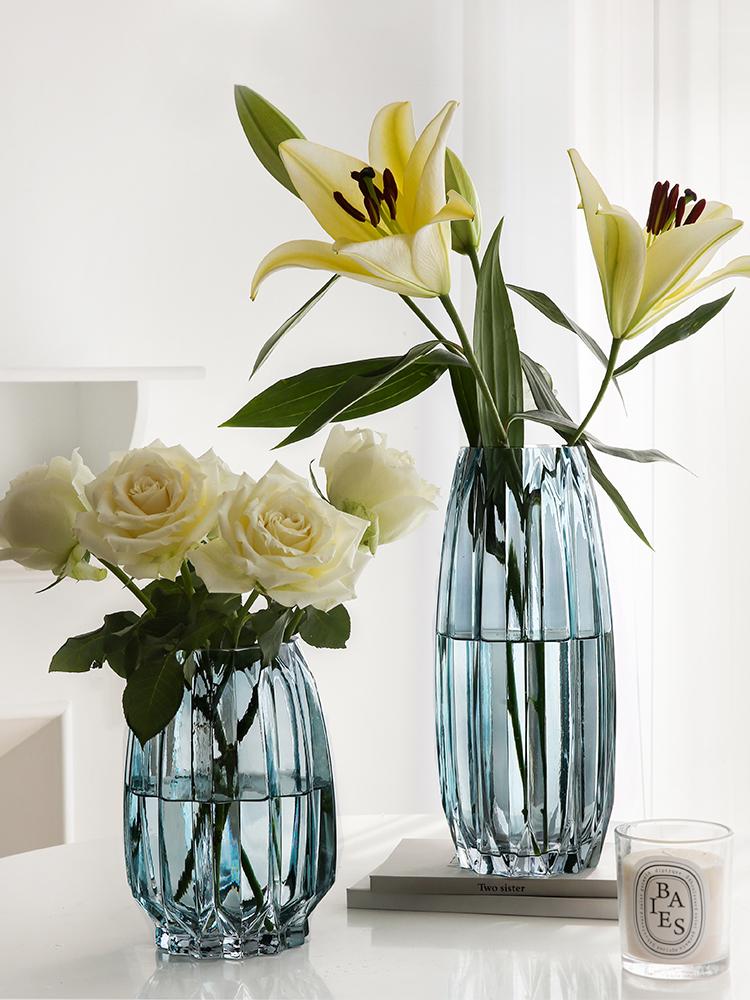 all in one place עיצוב פנים Nordic Thicken Glass Vase Transparent Black Vase Glass Living Room Flower Vases Home Decor Dried Flower Bottle Bar Decoration