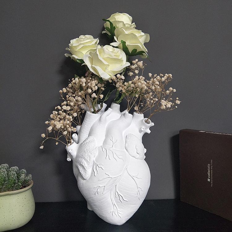 all in one place עיצוב פנים Anatomical Heart Shape Flower Vase Nordic Style Flower Pot Art Vases Sculpture Desktop Plant Pot for Home Decor Ornament Gifts
