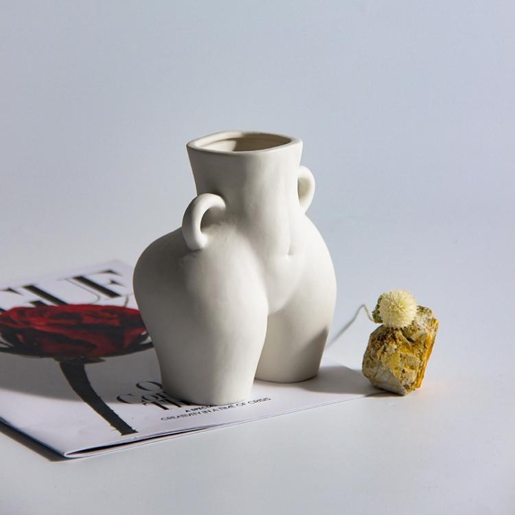 all in one place עיצוב פנים Ceramic Body Vase Female Body Shaped Art Minimalist Flower Pot for Dried Flower Living Room Table Office Decoration Accessories