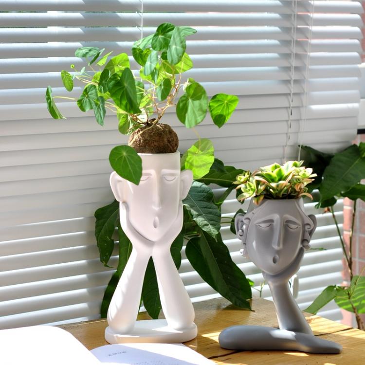 all in one place עיצוב פנים Face Head Flower Vase Planter Succulent Plant Flower Container Pot Flowerpot Figure Garden Decor Nordic Tabletop Ornament