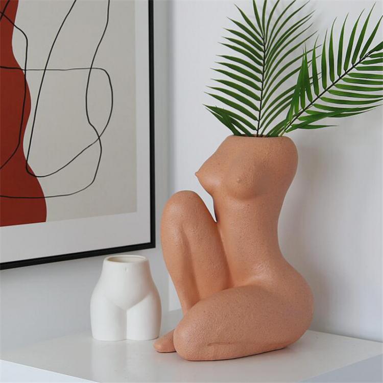 all in one place עיצוב פנים MODERN STYLE ARTS GIRL BUST AND HEAD PORTRAIT VASE WOMAN HUMAN BODY SCULPTURE DECORATIVE RESIN FLOWER POT HOME DECORATION R5275