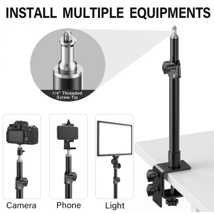 all in one place אביזרים Universal Table Desk Clamp Mount With 1/4' Screw Tip For Camera Camcorder Dslr Multi Mount Ring Light Stand Desk Mount