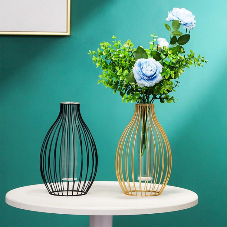 all in one place עיצוב פנים Nordic Iron Art Vase Home Decor Metal Plant Holder Hydroponic Plant Flower Vase Glass Test Tube Terrarium Ornaments florero NEW