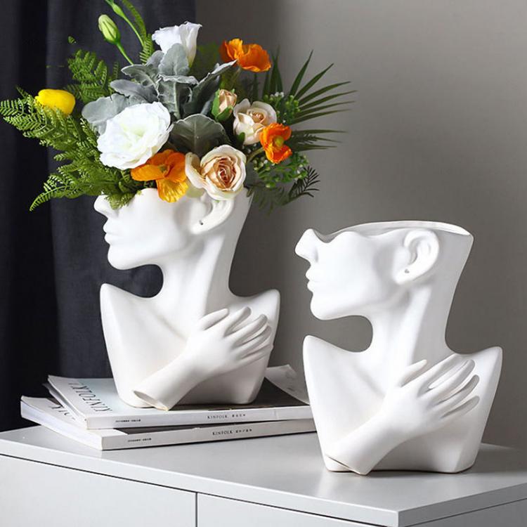 all in one place עיצוב פנים Resin Vase Home Decor Flower Pot Sculpture Room Decoration Jewelry Stand Necklace Display Stand European Art Statue Model