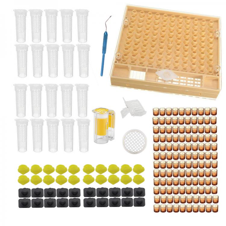 all in one place חצר וגינה Complete Bee Queen Rearing Cup Kit System Beekeeping Catcher Box Catcher Cage Bees Tools Apiculture Box Set Productive Cells