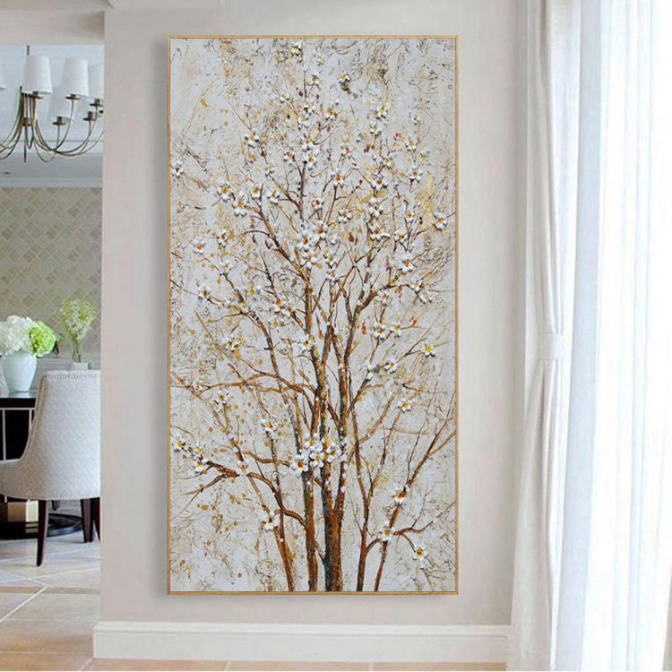 all in one place עיצוב פנים Hand Painted Flowers Oil Painting Abstract Wall Art Picture Thick Textured Canvas Art Painting Living Room Decoration Home Deco