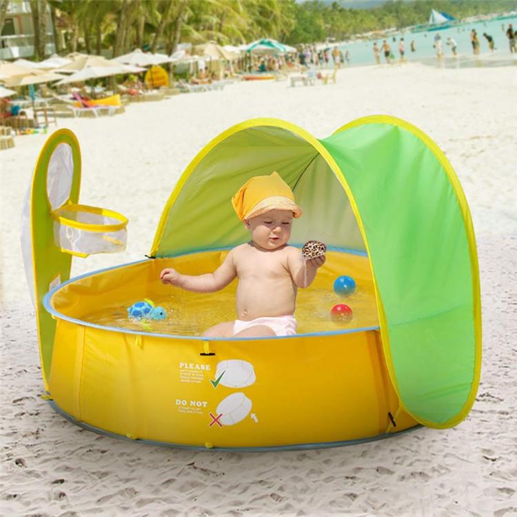 all in one place חצר וגינה Foldable Baby Kids Swimming Pool Outdoor Beach Anti Sun Swimming Pools for Kids Baby Water Play Bathtub with Ball Basket