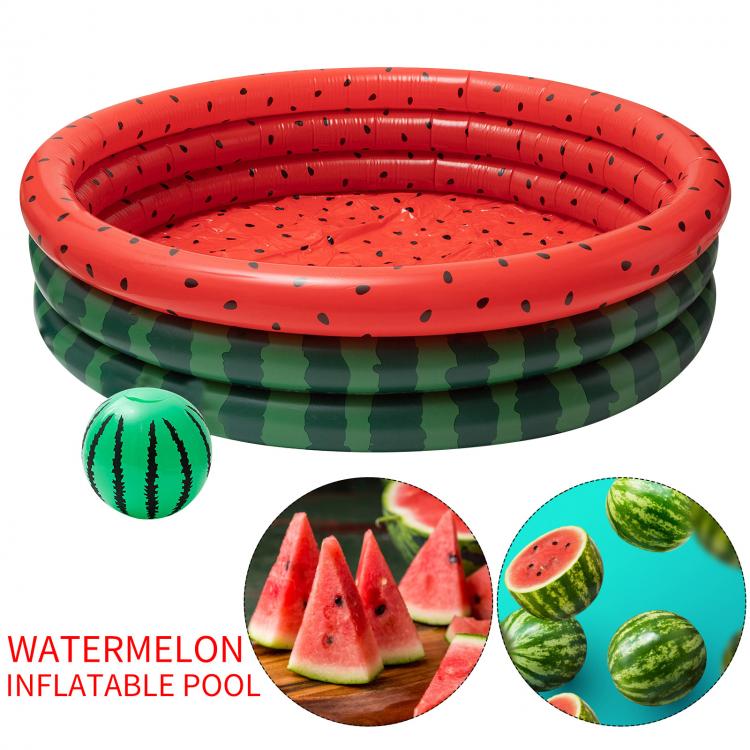 all in one place חצר וגינה Inflatable Watermelon Swimming Pool with Beach Ball Kids Bathing Paddling Pool Fishing Game Summer Water Party Toy for Backyard
