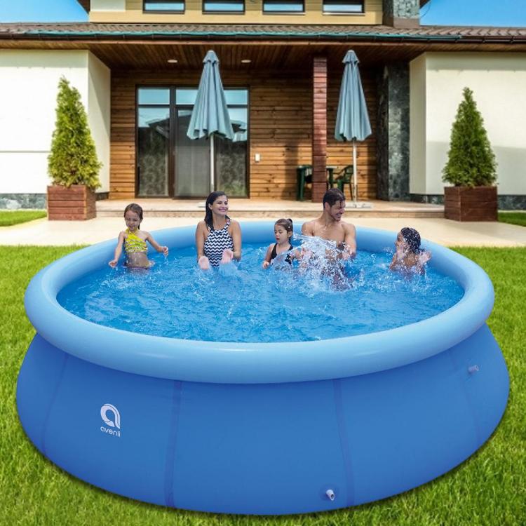 all in one place חצר וגינה Large Family Swimming Pool Round Inflatable Swim Pool With Repair Patch Above Ground Pool Backyard Giant Framed Removable Pool