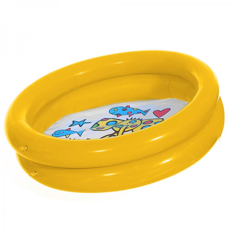 all in one place חצר וגינה Swimming Children's Pool 2 Ring 65*65cm Round Animal Printed Bottom For Baby Ocean World Design PVC Inflatable Bath Tub