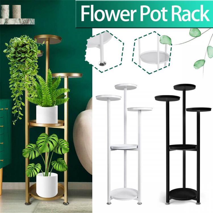 all in one place חצר וגינה 5 Tiers Metal Plant Shelves Flower Holder Plant Rack Display Shelf Home Indoor Outdoor Garden Decor Flower Stand with Foot Pad