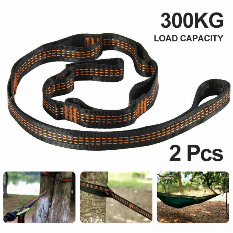 all in one place חצר וגינה 2Pcs Hammock Straps Special Reinforced Polyester Straps 5 Ring High Load-Bearing Barbed Black Outdoor Camping Hammock Straps