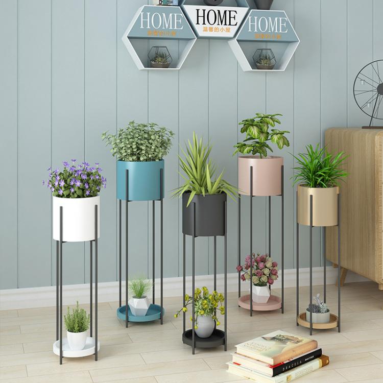 all in one place חצר וגינה Nordic Flower Metal Stand 2-tire Metal Plant Stand Floor Shelf Flower Pot Outdoor Indoor Iron Plant Stand Metal Garden Decors