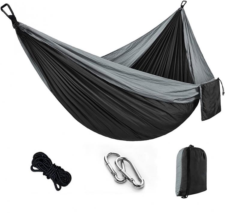 all in one place חצר וגינה Portable Camping Hammock,Double Hanging Bed,Lightweight Nylon Parachute Hammock, Outdoor Survival Travel Leisure Sleeping
