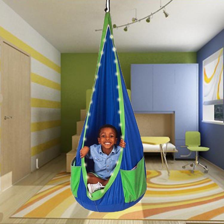 all in one place חצר וגינה Kids Pod Swing Seat  Durable Hammock Chair PVC Inflatable Cushion OutdoorRoom Decor Creative Toy Children Playing Rest LED Light
