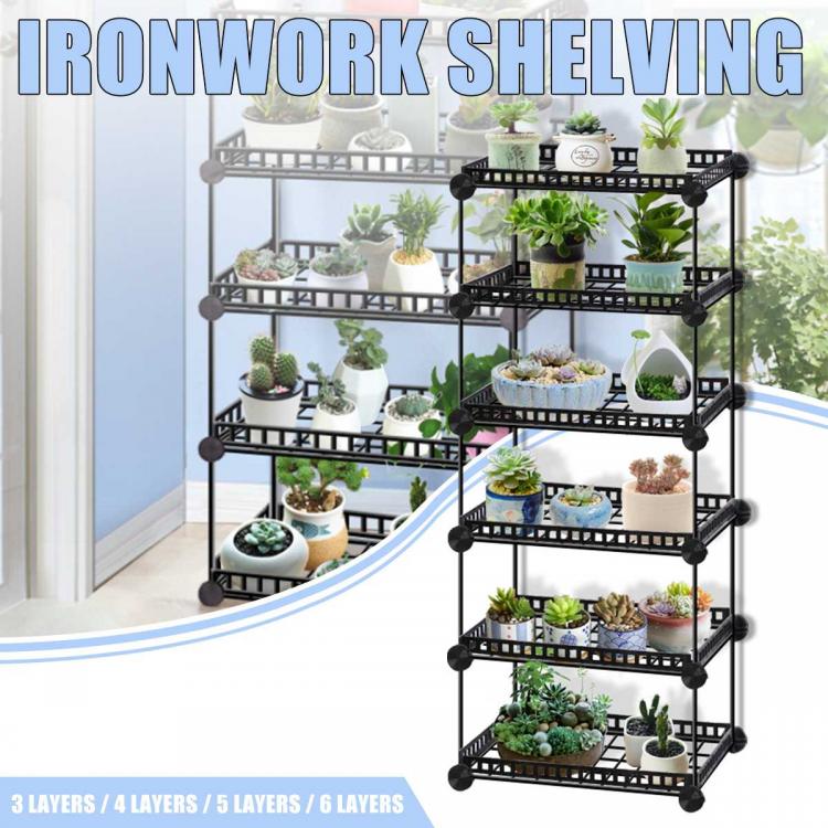 all in one place חצר וגינה Simple Metal Flower Plant Display Stand Home Garden Multi Layer Plant Flower Pot Storage Rack Durable Balcony Flower Stand