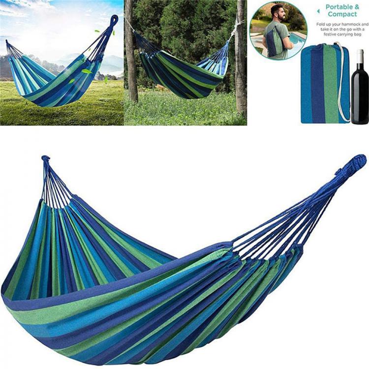 all in one place חצר וגינה Portable hammock outdoor hammock garden Sports Home Travel Camping swing canvas stripe hammock thickened anti rollover chair