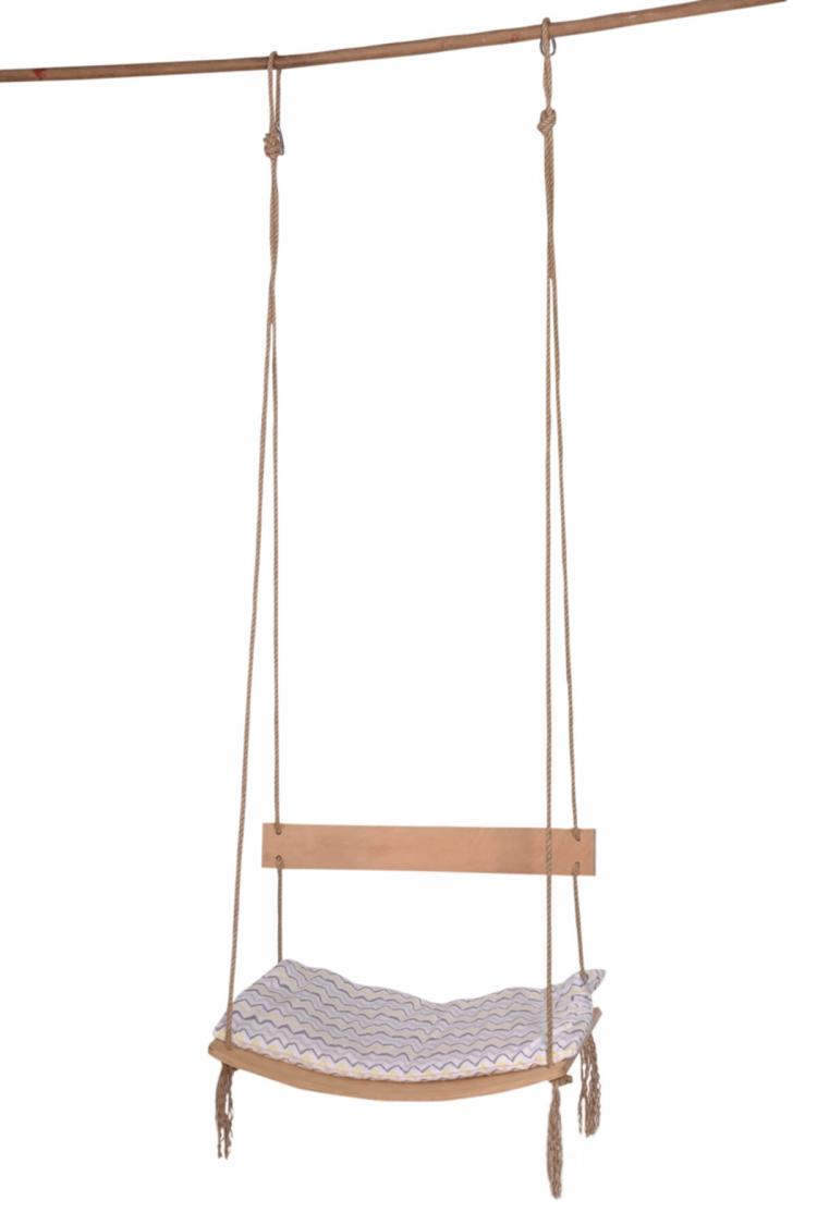 all in one place חצר וגינה Adult and Baby Canvas Swing Chair Hanging Wood Kindergarten Toy Outside Indoor Children Small Basket Beige Swinging Rocking
