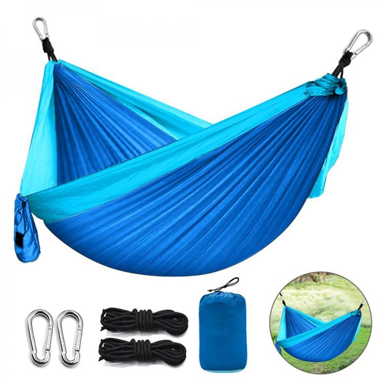 all in one place חצר וגינה 210T Nylon Hammock 260X140CM Camping Hammock Outdoor Garden Portable Double Hammock Hanging Bed Hanging Swing