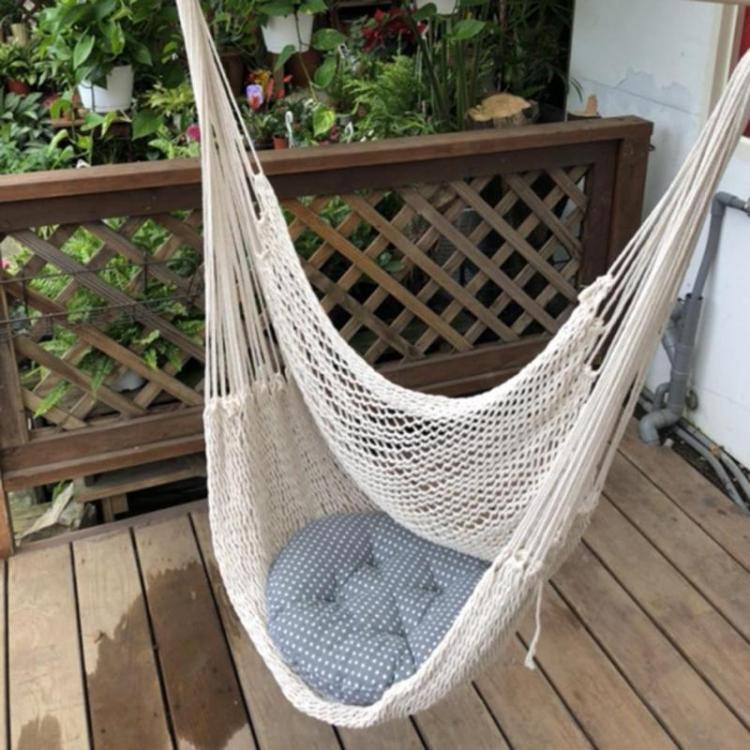 all in one place חצר וגינה Nordic Style White Hammock Outdoor Indoor Garden Dormitory Bedroom Hanging Chair For Child Adult Swinging Single Safety Hammock
