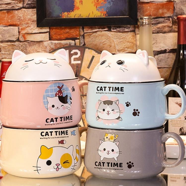 all in one place עיצוב פנים Cute Large Capacity Food Fruit Bowl Ceramic With Lid Decorative Porcelain Bowl Dish Instant Noodle Bowls Creative Gift Tableware