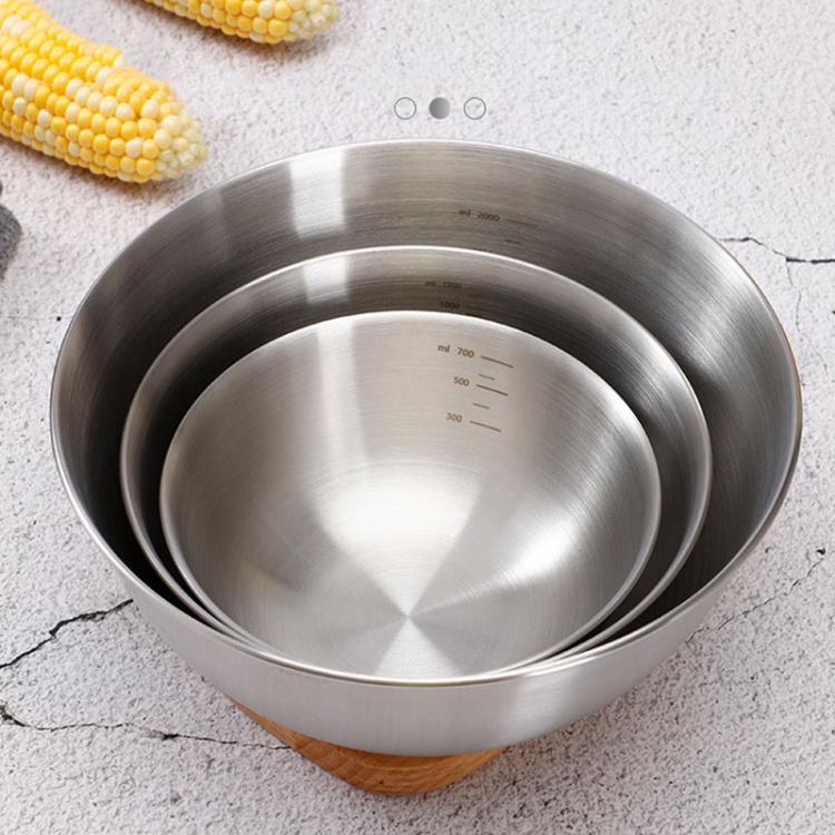 all in one place עיצוב פנים 304 Stainless Steel Mixing Bowls Nesting Storage Bowls Set Kitchen Salad Bowls Cooking Bowl Baking Accessory with Scale