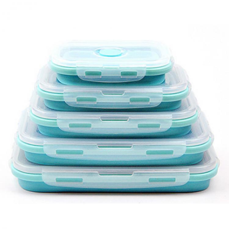 all in one place עיצוב פנים 3/4PCS Set Foldable Silicone Food Lunch Box Fruit Salad Storage Food Box Container Dinnerware Conveniently Lunch Box