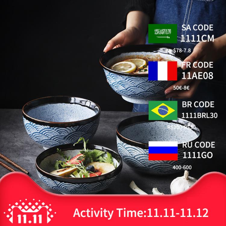 all in one place עיצוב פנים RUX WORKSHOP Japanese ceramic rice bowl Ramen bowl salad Noodle soup bowl Restaurant kitchen tableware Home Decoration